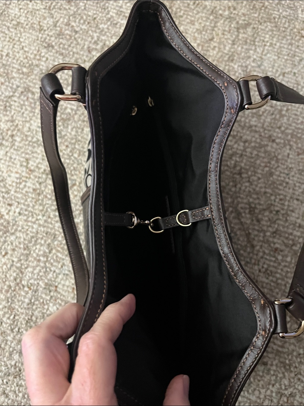 Coach Signature Canvas Python Pattern Shoulder Tote - Picture 4 of 10